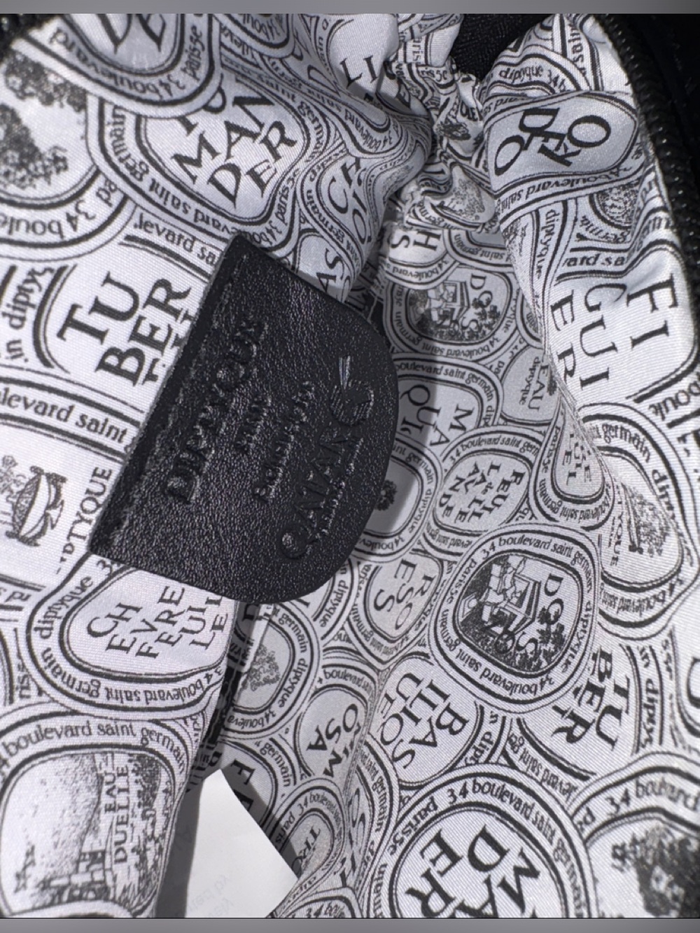 Diptyque Black Empty Bag For Make Up Or Something Two Compartments With Zippers View 3